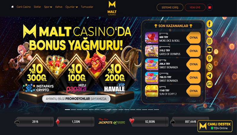 Malt Casino Bonusları, Malt Casino Güvenilir Mi